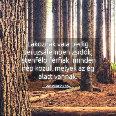 Picture 05 - Apostolok 2:5 KAR - Lakoznak vala pedig Jeruzsálemben zsidók, - Bible Verse Picture