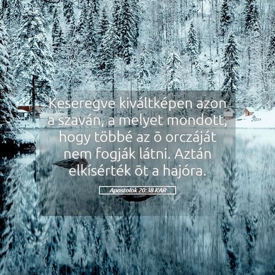 Picture 05 - Apostolok 20:38 KAR - Keseregve kiváltképen azon a szaván, a melyet - Bible Verse Picture