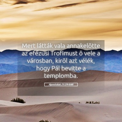 Picture 05 - Apostolok 21:29 KAR - Mert látták vala annakelõtte az efézusi - Bible Verse Picture