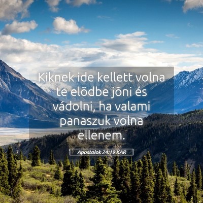 Picture 05 - Apostolok 24:19 KAR - Kiknek ide kellett volna te elõdbe jõni és - Bible Verse Picture