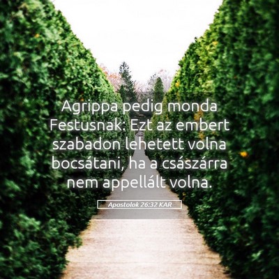 Picture 05 - Apostolok 26:32 KAR - Agrippa pedig monda Festusnak: Ezt az embert - Bible Verse Picture