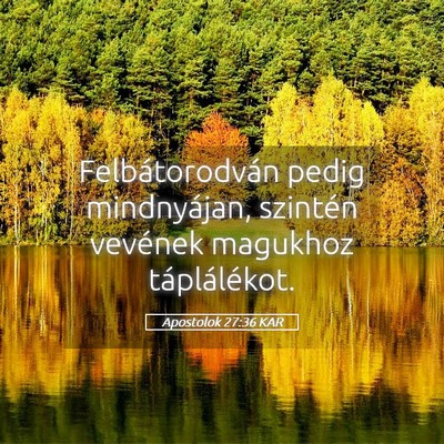 Picture 05 - Apostolok 27:36 KAR - Felbátorodván pedig mindnyájan, szintén - Bible Verse Picture