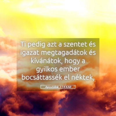 Picture 05 - Apostolok 3:14 KAR - Ti pedig azt a szentet és igazat megtagadátok - Bible Verse Picture