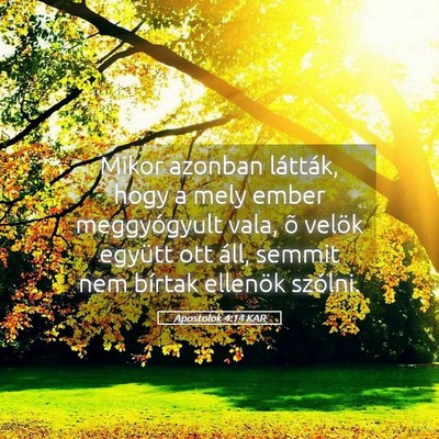 Picture 05 - Apostolok 4:14 KAR - Mikor azonban látták, hogy a mely ember - Bible Verse Picture