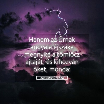 Picture 05 - Apostolok 5:19 KAR - Hanem az Úrnak angyala éjszaka megnyitá a - Bible Verse Picture