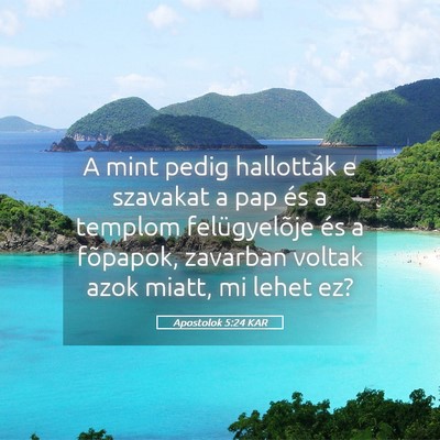 Picture 05 - Apostolok 5:24 KAR - A mint pedig hallották e szavakat a pap és a - Bible Verse Picture