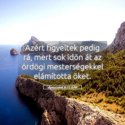 Picture 05 - Apostolok 8:11 KAR - Azért figyeltek pedig rá, mert sok idõn át az - Bible Verse Picture