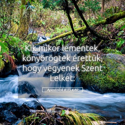 Picture 05 - Apostolok 8:15 KAR - Kik mikor lementek, könyörögtek érettük, - Bible Verse Picture