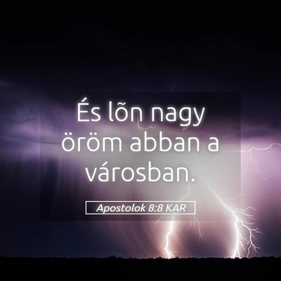 Picture 05 - Apostolok 8:8 KAR - És lõn nagy öröm abban a - Bible Verse Picture