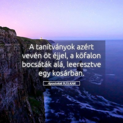 Picture 05 - Apostolok 9:25 KAR - A tanítványok azért vevén õt éjjel, a - Bible Verse Picture