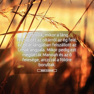 Picture 05 - Bírák 13:20 KAR - Tudniillik, mikor a láng felcsapott az - Bible Verse Picture