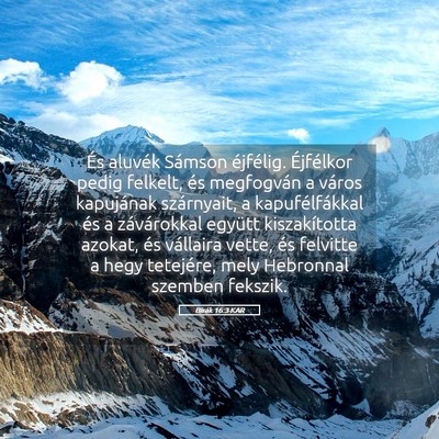 Picture 05 - Bírák 16:3 KAR - És aluvék Sámson éjfélig. Éjfélkor pedig - Bible Verse Picture