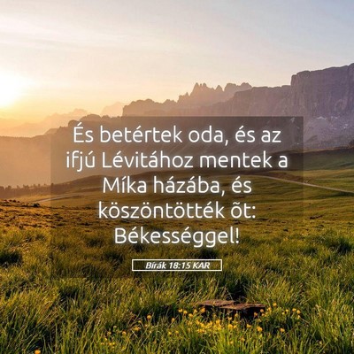 Picture 05 - Bírák 18:15 KAR - És betértek oda, és az ifjú Lévitához - Bible Verse Picture