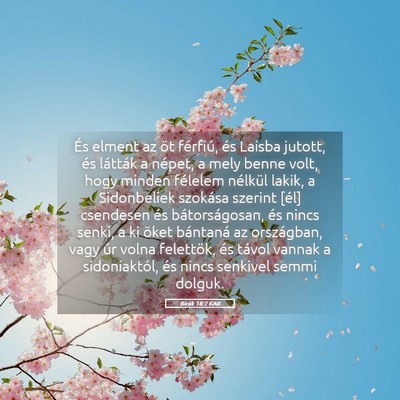 Picture 05 - Bírák 18:7 KAR - És elment az öt férfiú, és Laisba jutott, - Bible Verse Picture