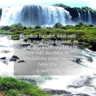 Picture 05 - Bírák 19:29 KAR - És mikor hazaért, kést vett elõ, és megfogta - Bible Verse Picture