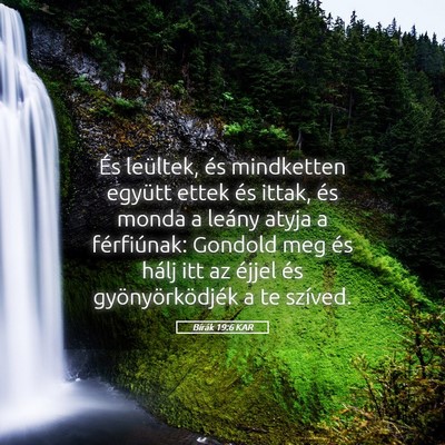 Picture 05 - Bírák 19:6 KAR - És leültek, és mindketten együtt ettek és - Bible Verse Picture