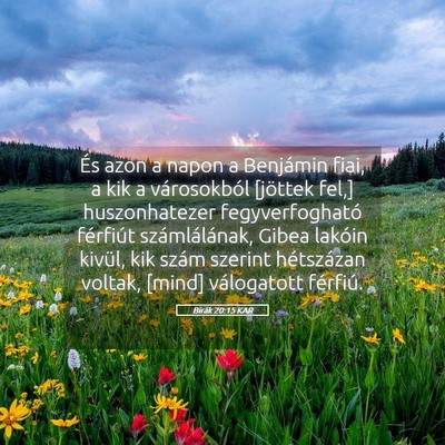 Picture 05 - Bírák 20:15 KAR - És azon a napon a Benjámin fiai, a kik a - Bible Verse Picture