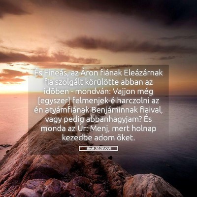 Picture 05 - Bírák 20:28 KAR - És Fineás, az Áron fiának Eleázárnak fia - Bible Verse Picture