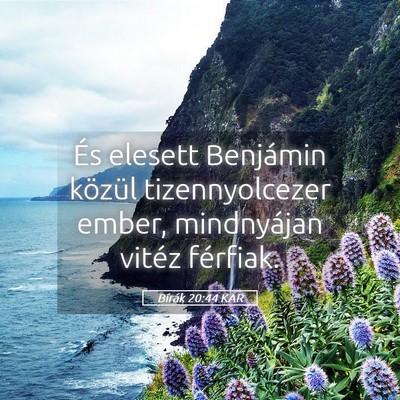 Picture 05 - Bírák 20:44 KAR - És elesett Benjámin közül tizennyolcezer - Bible Verse Picture