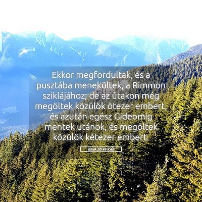Picture 05 - Bírák 20:45 KAR - Ekkor megfordultak, és a pusztába menekültek, - Bible Verse Picture