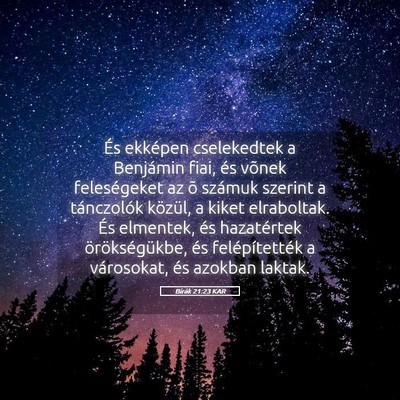 Picture 05 - Bírák 21:23 KAR - És ekképen cselekedtek a Benjámin fiai, és - Bible Verse Picture
