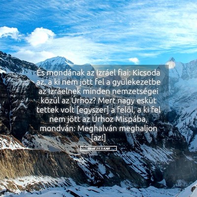 Picture 05 - Bírák 21:5 KAR - És mondának az Izráel fiai: Kicsoda az, a ki - Bible Verse Picture