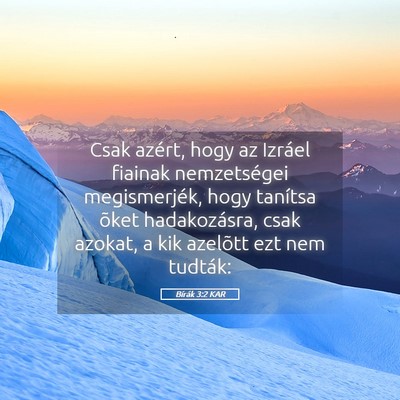 Picture 05 - Bírák 3:2 KAR - Csak azért, hogy az Izráel fiainak nemzetségei - Bible Verse Picture