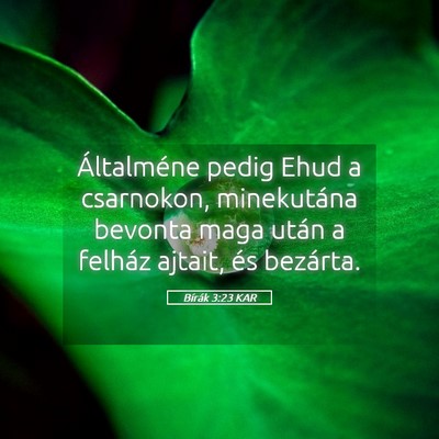 Picture 05 - Bírák 3:23 KAR - Általméne pedig Ehud a csarnokon, minekutána - Bible Verse Picture
