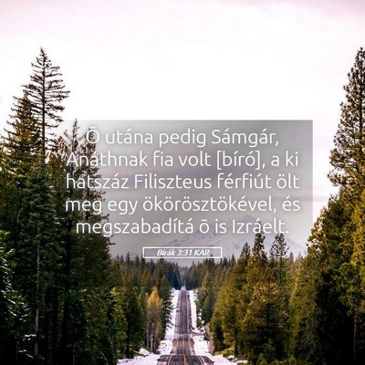 Picture 05 - Bírák 3:31 KAR - Õ utána pedig Sámgár, Anáthnak fia volt - Bible Verse Picture