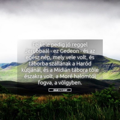 Picture 05 - Bírák 7:1 KAR - Felkele pedig jó reggel Jerubbaál - ez Gedeon - - Bible Verse Picture