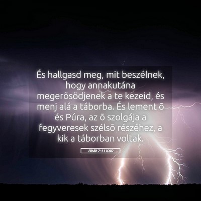 Picture 05 - Bírák 7:11 KAR - És hallgasd meg, mit beszélnek, hogy - Bible Verse Picture