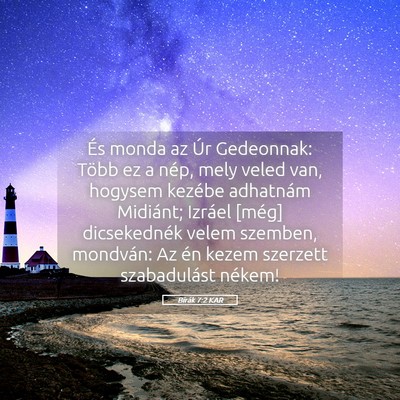 Picture 05 - Bírák 7:2 KAR - És monda az Úr Gedeonnak: Több ez a nép, mely - Bible Verse Picture
