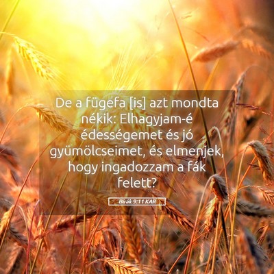 Picture 05 - Bírák 9:11 KAR - De a fügefa [is] azt mondta nékik: Elhagyjam-é - Bible Verse Picture