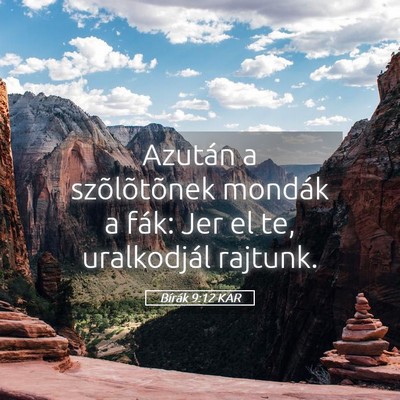 Picture 05 - Bírák 9:12 KAR - Azután a szõlõtõnek mondák a fák: Jer el - Bible Verse Picture