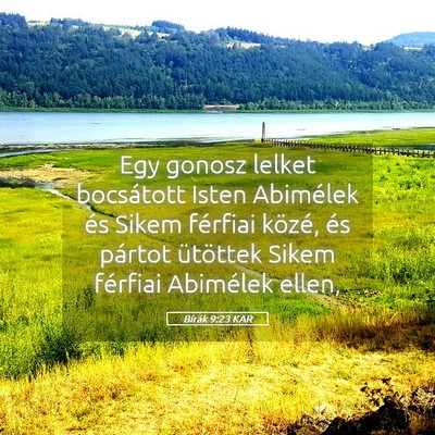 Picture 05 - Bírák 9:23 KAR - Egy gonosz lelket bocsátott Isten Abimélek és - Bible Verse Picture