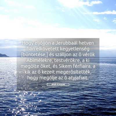 Picture 05 - Bírák 9:24 KAR - Hogy eljõjjön a Jerubbaál hetven fián - Bible Verse Picture