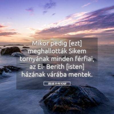 Picture 05 - Bírák 9:46 KAR - Mikor pedig [ezt] meghallották Sikem tornyának - Bible Verse Picture