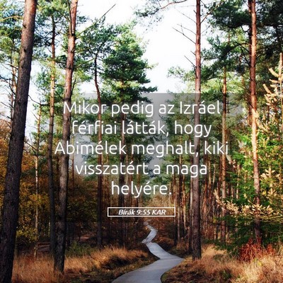 Picture 05 - Bírák 9:55 KAR - Mikor pedig az Izráel férfiai látták, hogy - Bible Verse Picture