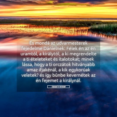 Picture 05 - Dániel 1:10 KAR - És mondá az udvarmesterek fejedelme Dánielnek: - Bible Verse Picture