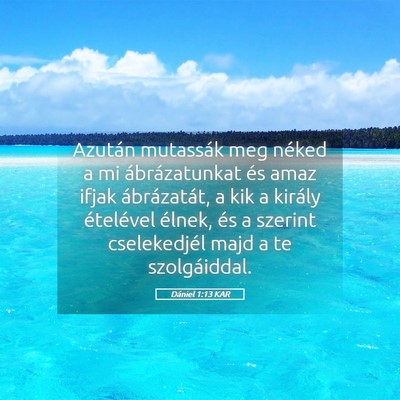 Picture 05 - Dániel 1:13 KAR - Azután mutassák meg néked a mi ábrázatunkat - Bible Verse Picture