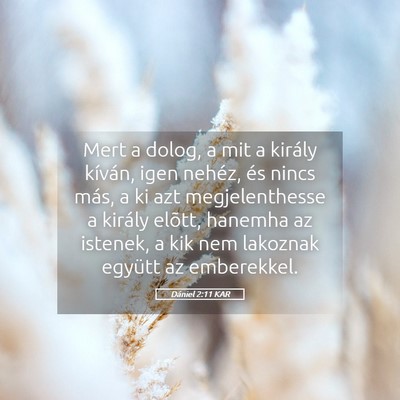 Picture 05 - Dániel 2:11 KAR - Mert a dolog, a mit a király kíván, igen - Bible Verse Picture