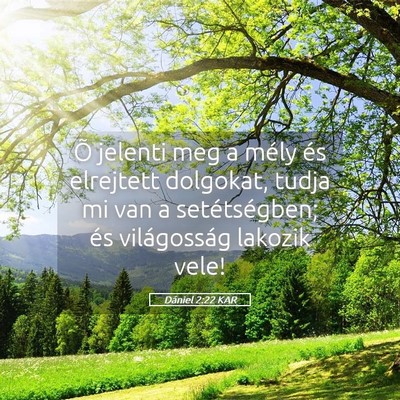 Picture 05 - Dániel 2:22 KAR - Õ jelenti meg a mély és elrejtett dolgokat, - Bible Verse Picture