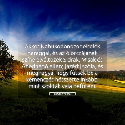 Picture 05 - Dániel 3:19 KAR - Akkor Nabukodonozor eltelék haraggal, és az õ - Bible Verse Picture