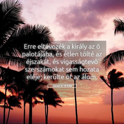 Picture 05 - Dániel 6:18 KAR - Erre eltávozék a király az õ palotájába, - Bible Verse Picture