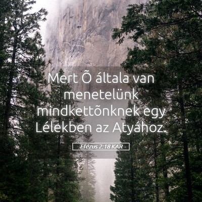 Picture 05 - Efézus 2:18 KAR - Mert Õ általa van menetelünk mindkettõnknek - Bible Verse Picture