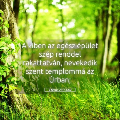 Picture 05 - Efézus 2:21 KAR - A kiben az egész épület szép renddel - Bible Verse Picture