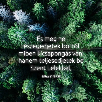 Picture 05 - Efézus 5:18 KAR - És meg ne részegedjetek bortól, miben - Bible Verse Picture