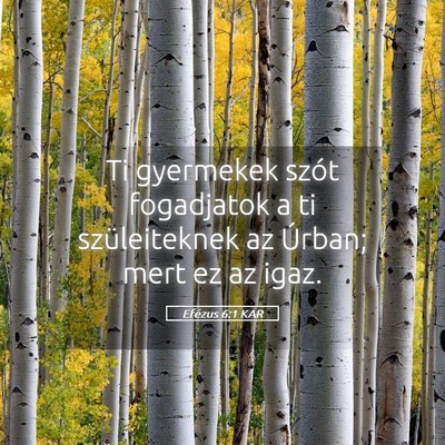 Picture 05 - Efézus 6:1 KAR - Ti gyermekek szót fogadjatok a ti szüleiteknek - Bible Verse Picture