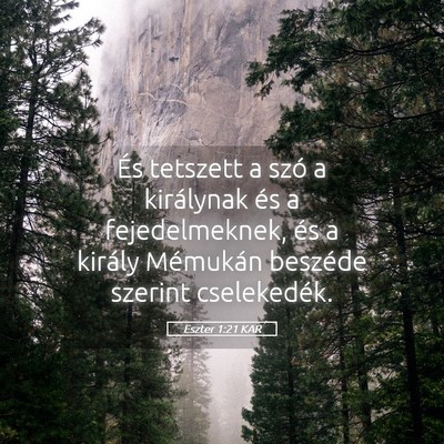 Picture 05 - Eszter 1:21 KAR - És tetszett a szó a királynak és a - Bible Verse Picture