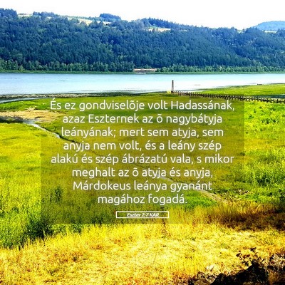 Picture 05 - Eszter 2:7 KAR - És ez gondviselõje volt Hadassának, azaz - Bible Verse Picture